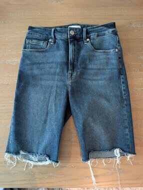 Good American Bermuda Jean Shorts High Waist Denim Size 4 / 27